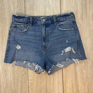 Abercrombie & Fitch High Rise The Mom Short Blue Medium Wash Denim Size 29 / 8